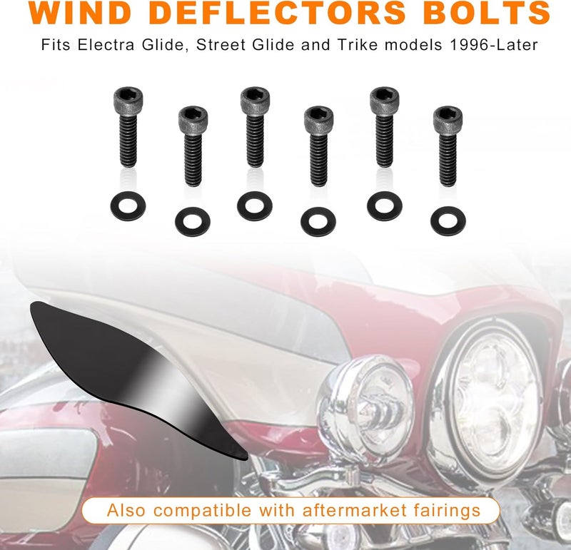 Eumti 18PCS Motorcycle Batwing Inner Fairing Windshield Trim Screws Bolts Kit Stainless Steel Fit For Harley Touring Street Glide Electra Glide Road Glide Ultra Limited and Tri Glide Models 1996-2025 - Image 3